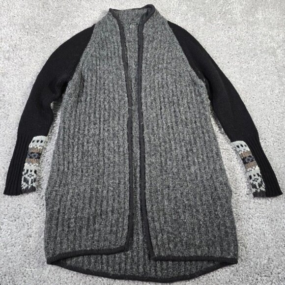 Smartwool Chup Cardigan Womens XS Gray Black Open Front Pockets - Picture 1 of 6